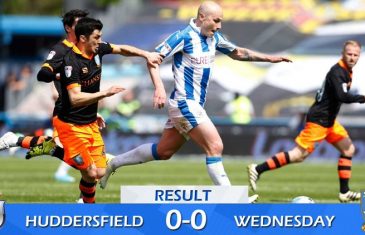 คลิปไฮไลท์แชมเปี้ยชิพ ฮัดเดอร์สฟิลด์ ทาวน์ 0-0 เชฟฟิลด์ เวย์นสเดย์ Huddersfield Town 0-0 Sheffield Wednesday