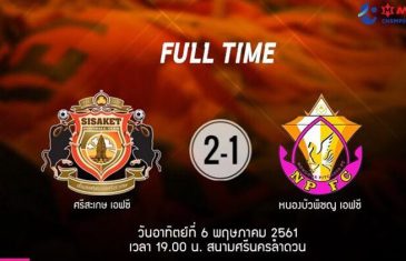 คลิปไฮไลท์เอ็ม-150 แชมเปี้ยนชิพ 2018 ศรีสะเกษ เอฟซี 2-1 หนองบัว พิชญ Sisaket FC 2-1 Nong Bua Pitchaya FC